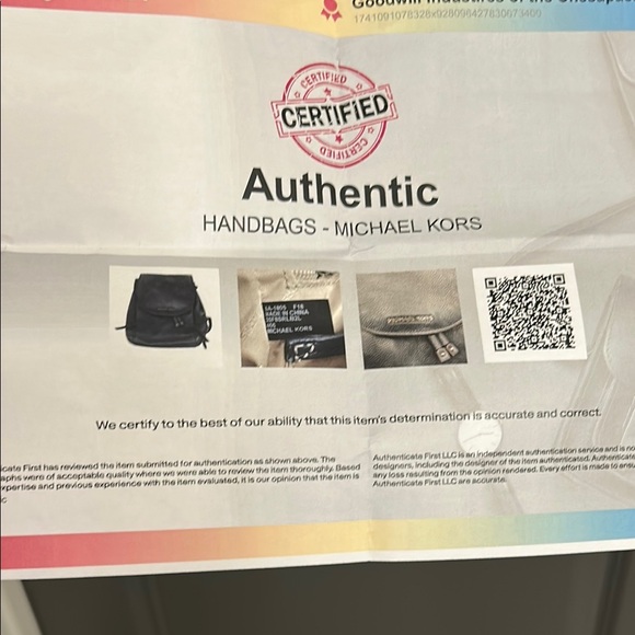 Michael Kors Navy Leather Backpack - Picture 10 of 12